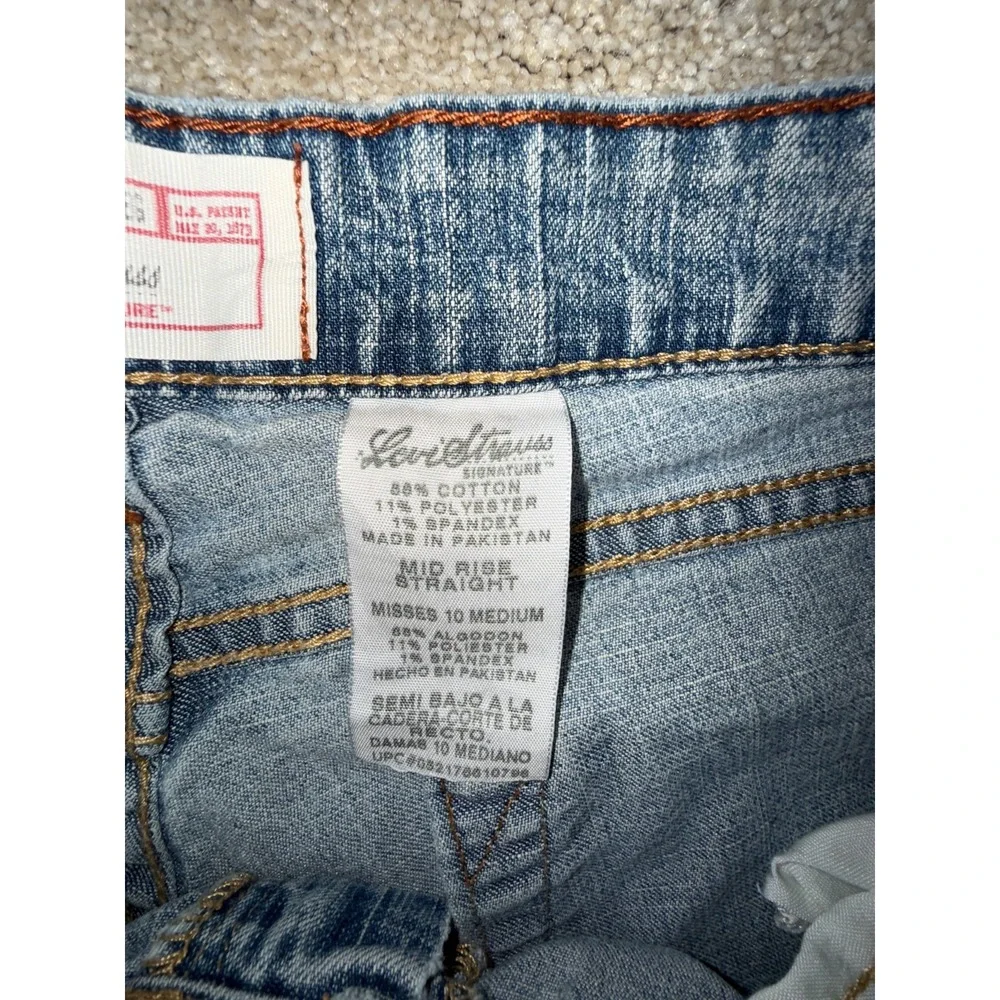 Levi Strauss Signature Jeans Womens 10 Blue All Day Comfort Stretch Straight Leg